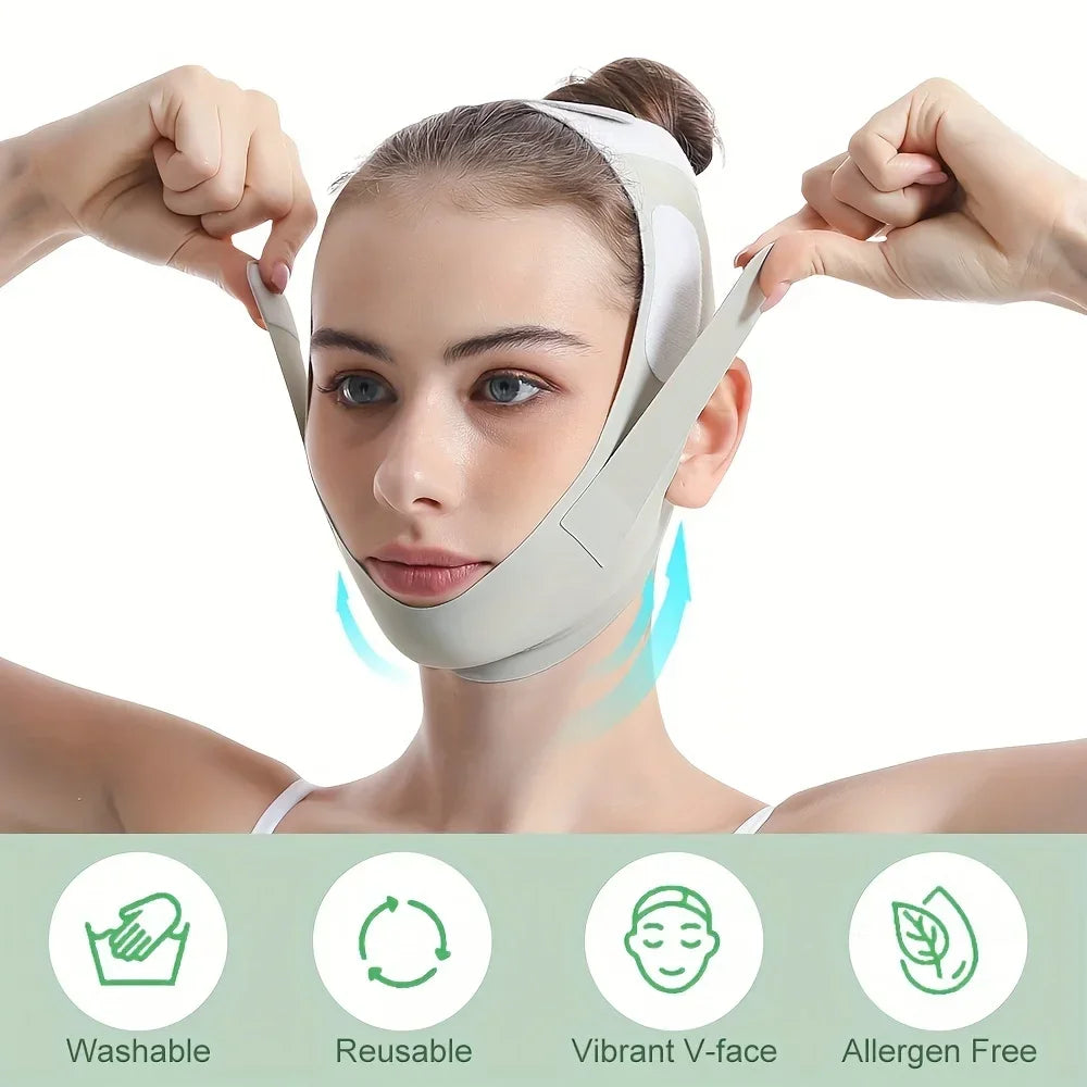 V-Line Face Shaper Bandage - Reusable Chin & Cheek Lift Strap for Youthful Skin Care